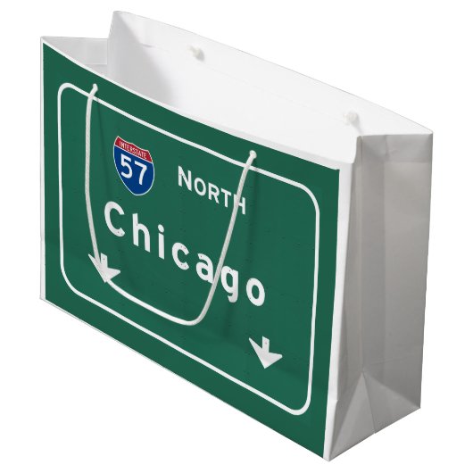 Chicago Illinois Interstate Highway Freeway Road : Groot Cadeauzakje (Voorkant Gekanteld)