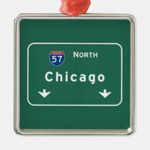 Chicago Illinois Interstate Highway Freeway Road : Metalen Ornament