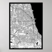 Chicago Illinois Kaart Poster (Voorkant)