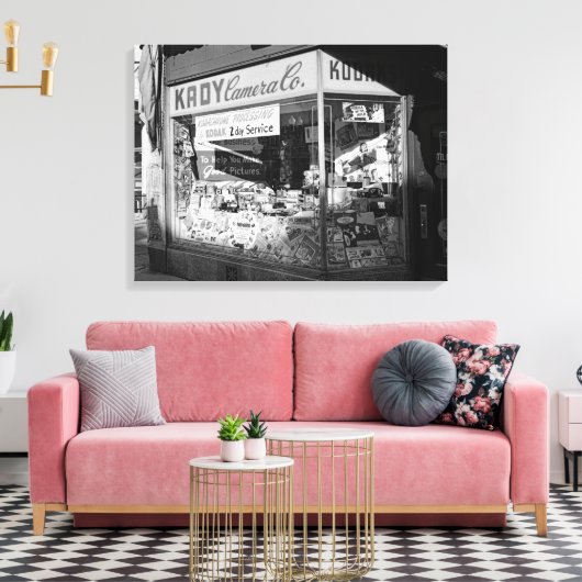 Chicago Illinois Kady Camera Co Store Window 50 Canvas Afdruk (Insitu (Woonkamer))