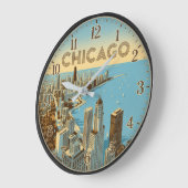 Chicago Illinois Lakefront Skyline Grote Klok (Hoek)