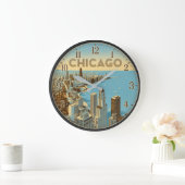 Chicago Illinois Lakefront Skyline Grote Klok (Huis)