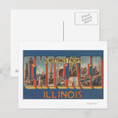 Chicago, Illinois - Large Letter Scenes 2 Briefkaart (Voorkant / Achterkant)
