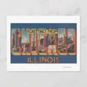Chicago, Illinois - Large Letter Scenes 2 Briefkaart (Voorkant)