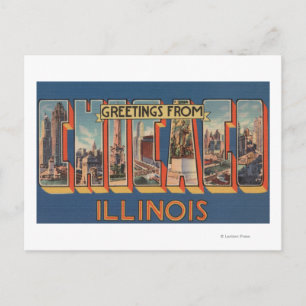 Chicago, Illinois - Large Letter Scenes 2 Briefkaart