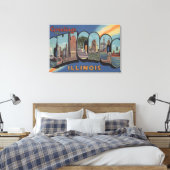Chicago, Illinois - Large Letter Scenes 2 Canvas Afdruk (Insitu (Slaapkamer))