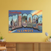 Chicago, Illinois - Large Letter Scenes 2 Canvas Afdruk (Insitu (Woonkamer))