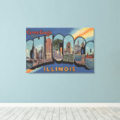 Chicago, Illinois - Large Letter Scenes 2 Canvas Afdruk (Insitu (Houten vloer))