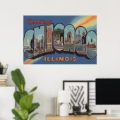 Chicago, Illinois - Large Letter Scenes 2 Poster (Thuiskantoor)