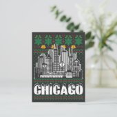 Chicago Illinois Lelijke Kerstmis Briefkaart (Staand voorkant)