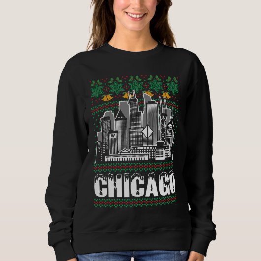 Chicago Illinois Lelijke Kerstmis Trui (Voorkant)