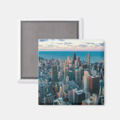 Chicago Illinois luchtfoto uitzicht stadsbeeld in Magneet (Voorkant / Achterkant)
