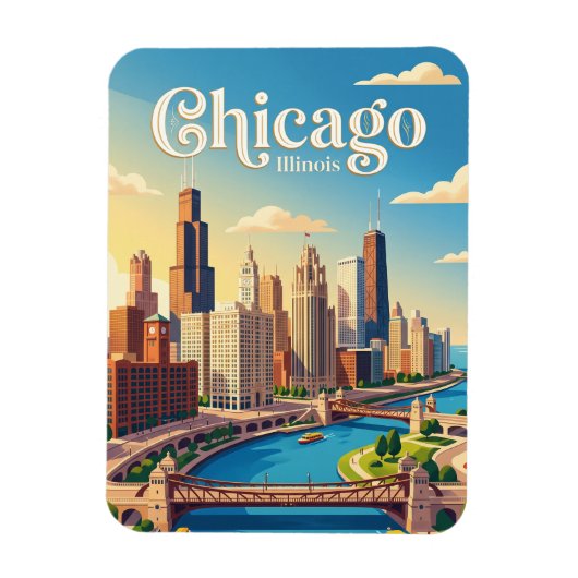 Chicago Illinois Magneet (Verticaal)