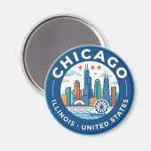 Chicago Illinois Magneet (Voorkant / Achterkant)