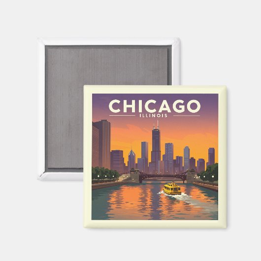  Chicago Illinois Magneet (Voorkant / Achterkant)