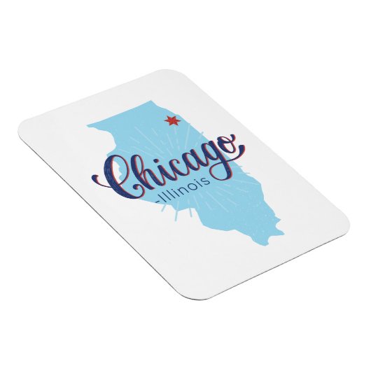 Chicago Illinois Map Magneet (Rechterzijde)