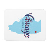 Chicago Illinois Map Magneet (Horizontaal)