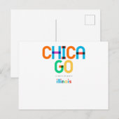 Chicago Illinois Mid Century, Pop Art, Briefkaart (Voorkant / Achterkant)