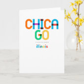 Chicago Illinois Mid Century, Pop Art, Kaart (Gele Bloem)