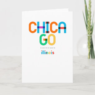 Chicago Illinois Mid Century, Pop Art, Kaart