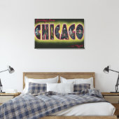 Chicago, Illinois (nachttijd) Canvas Afdruk (Insitu (Slaapkamer))