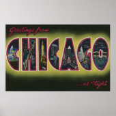Chicago, Illinois (nachttijd) Poster (Voorkant)