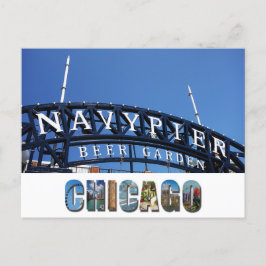 Chicago Illinois Navy Pier Sign Briefkaart