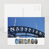 Chicago Illinois Navy Pier Sign Briefkaart (Voorkant / Achterkant)