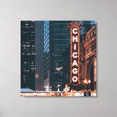 Chicago Illinois Neon Sign 's nachts Canvas Afdruk (Voorkant)