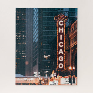 Chicago Illinois Neon Sign 's nachts Legpuzzel