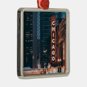 Chicago Illinois Neon Sign 's nachts Metalen Ornament (Rechts)