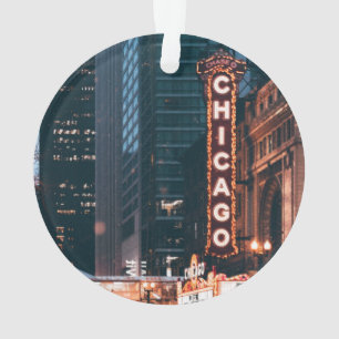 Chicago Illinois Neon Sign 's nachts Ornament