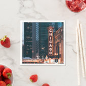 Chicago Illinois Neon Sign 's nachts Servet (Insitu)