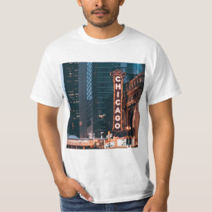 Chicago Illinois Neon Sign 's nachts T-shirt