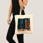 Chicago Illinois Neon Sign 's nachts Tote Bag (Voorkant (product))