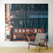 Chicago Illinois Neon Sign 's nachts Wandkleed (In Situ (horizontaal))
