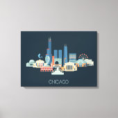 Chicago, Illinois | Ontwerp in blauw Canvas Afdruk (Voorkant)