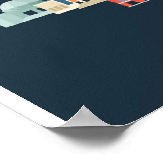 Chicago, Illinois | Ontwerp in blauw Poster (Hoek)