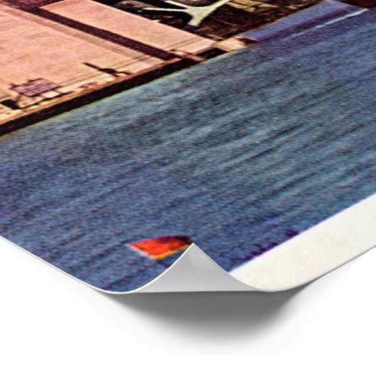 Chicago Illinois Outer Drive Bridge en Skyline Poster (Hoek)