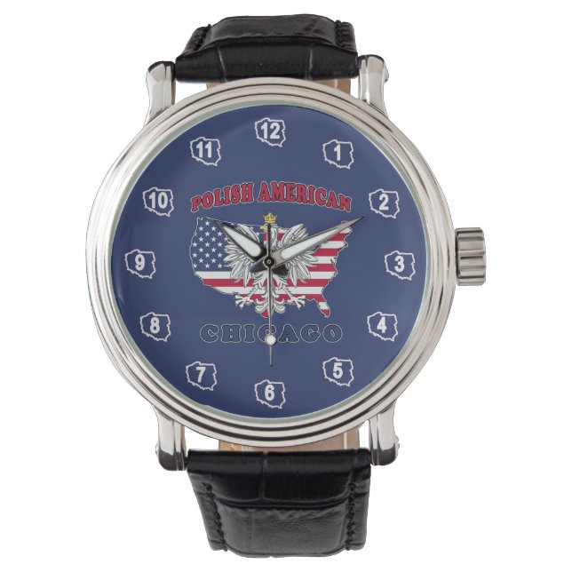 Chicago Illinois Polish Horloge (Voorkant)