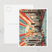 Chicago Illinois Pop Art Travel Illustration Briefkaart (Voorkant / Achterkant)