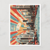 Chicago Illinois Pop Art Travel Illustration Briefkaart (Voorkant)