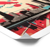 Chicago Illinois Pop Art Travel Illustration Poster (Hoek)