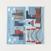 Chicago Illinois Poster Wandkleed (Voorkant)