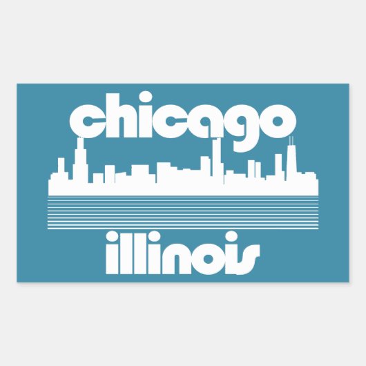 Chicago, Illinois Rechthoekige Sticker (Voorkant)