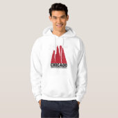 Chicago, Illinois | Red City Skyline Hoodie (Voorkant volledig)