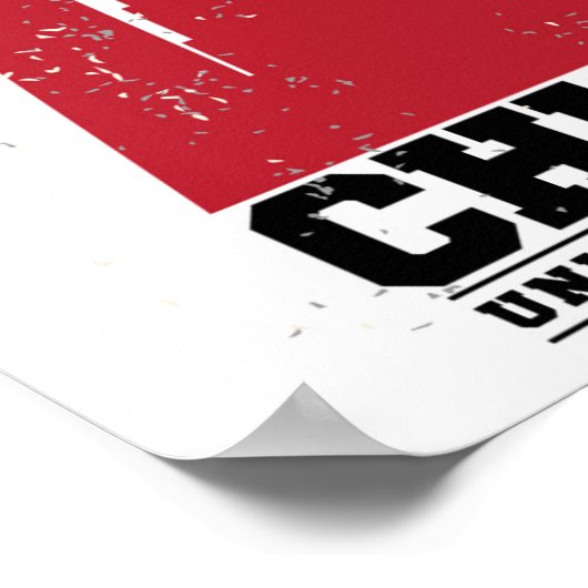 Chicago, Illinois | Red City Skyline Poster (Hoek)