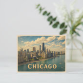 Chicago Illinois Reis in stijl Briefkaart (Staand voorkant)