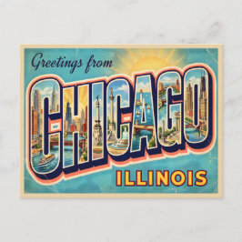 Chicago Illinois Reis naar het verleden Briefkaart
