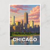 Chicago Illinois Reizen Briefkaart (Voorkant)
